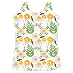 Flowers on a white background pattern                                                                   Criss cross Back Tank Top from ZippyPress Front