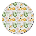 Flowers on a white background pattern                                                                    Round Mousepad
