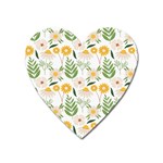 Flowers on a white background pattern                                                                    Magnet (Heart)