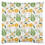 Flowers on a white background pattern                                                                   Large Flano Cushion Case (Two Sides)