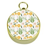 Flowers on a white background pattern                                                                    Gold Compass