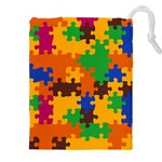 Retro colors puzzle pieces                                                                    Drawstring Pouch (5XL)