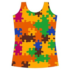 Retro colors puzzle pieces                                                                       Criss cross Back Tank Top from ZippyPress Front