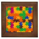 Retro colors puzzle pieces                                                                        Framed Tile