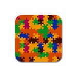 Retro colors puzzle pieces                                                                        Rubber Square Coaster (4 pack)