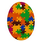 Retro colors puzzle pieces                                                                        Ornament (Oval)