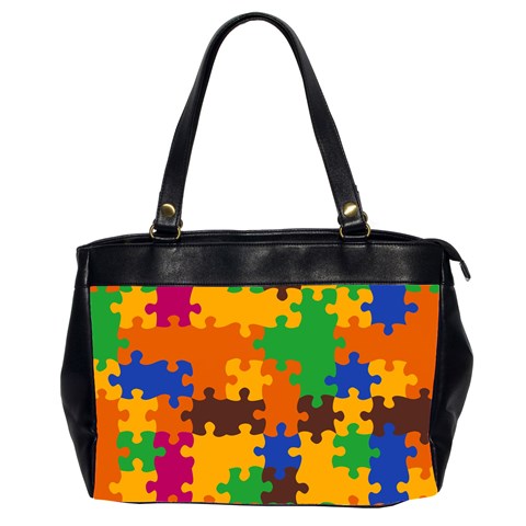 Retro colors puzzle pieces                                                                        Oversize Office Handbag (2 Sides) from ZippyPress Front