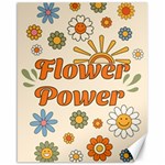 Retro groovy daisy flowers mushroom hippie Canvas 16  x 20  (Unframed)