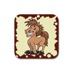 Cheeky pony Rubber Square Coaster (4 pack)