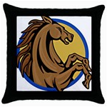 Horse circle Throw Pillow Case (Black)