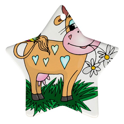 Cute cow Ornament (Star) from ZippyPress Front