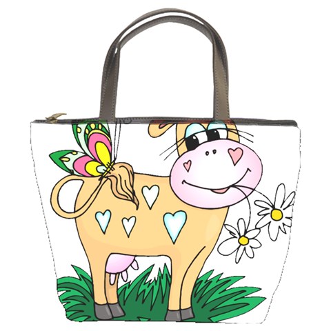 Cute cow Bucket Bag from ZippyPress Front