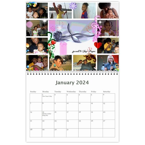 Joy Payne 2024 Wall Calendar 11 x 8.5 (12 Month