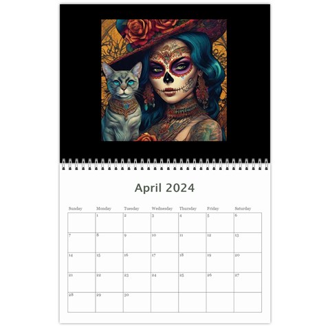 Sugar Skull Kitty Edition Wall Calendar 11 x 8.5 (12 Feb 2024