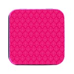 Pink Pattern, Abstract, Background, Bright Square Metal Box (Black)