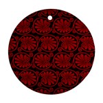 Red Floral Pattern Floral Greek Ornaments Ornament (Round)