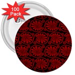 Red Floral Pattern Floral Greek Ornaments 3  Buttons (100 pack) 