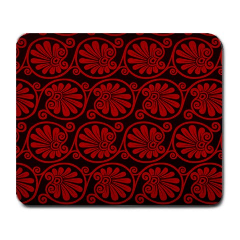 Red Floral Pattern Floral Greek Ornaments Large Mousepad from ZippyPress Front