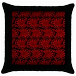 Red Floral Pattern Floral Greek Ornaments Throw Pillow Case (Black)