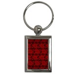 Red Floral Pattern Floral Greek Ornaments Key Chain (Rectangle)