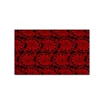 Red Floral Pattern Floral Greek Ornaments Sticker (Rectangular)