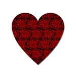 Red Floral Pattern Floral Greek Ornaments Heart Magnet