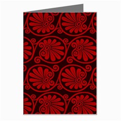 Red Floral Pattern Floral Greek Ornaments Greeting Card from ZippyPress Left