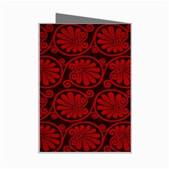 Red Floral Pattern Floral Greek Ornaments Mini Greeting Card from ZippyPress Right