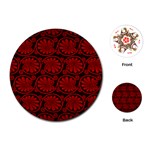 Red Floral Pattern Floral Greek Ornaments Playing Cards Single Design (Round)