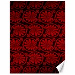 Red Floral Pattern Floral Greek Ornaments Canvas 36  x 48 