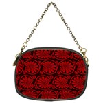 Red Floral Pattern Floral Greek Ornaments Chain Purse (Two Sides)