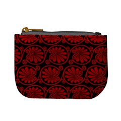 Red Floral Pattern Floral Greek Ornaments Mini Coin Purse from ZippyPress Front