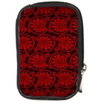 Red Floral Pattern Floral Greek Ornaments Compact Camera Leather Case