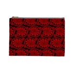Red Floral Pattern Floral Greek Ornaments Cosmetic Bag (Large)