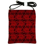 Red Floral Pattern Floral Greek Ornaments Shoulder Sling Bag