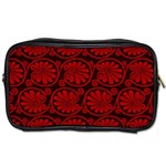 Red Floral Pattern Floral Greek Ornaments Toiletries Bag (One Side)