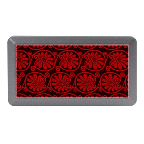 Red Floral Pattern Floral Greek Ornaments Memory Card Reader (Mini) from ZippyPress Front