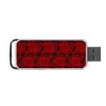 Red Floral Pattern Floral Greek Ornaments Portable USB Flash (Two Sides)