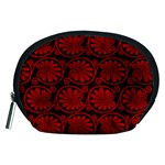 Red Floral Pattern Floral Greek Ornaments Accessory Pouch (Medium)