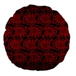Red Floral Pattern Floral Greek Ornaments Large 18  Premium Flano Round Cushions