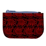 Red Floral Pattern Floral Greek Ornaments Large Coin Purse