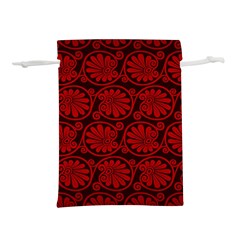 Red Floral Pattern Floral Greek Ornaments Lightweight Drawstring Pouch (L) from ZippyPress Front
