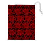 Red Floral Pattern Floral Greek Ornaments Drawstring Pouch (4XL)