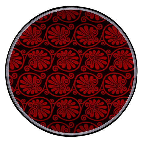 Red Floral Pattern Floral Greek Ornaments Wireless Fast Charger(Black) from ZippyPress Front