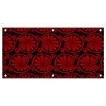 Red Floral Pattern Floral Greek Ornaments Banner and Sign 4  x 2 