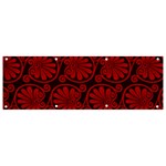 Red Floral Pattern Floral Greek Ornaments Banner and Sign 9  x 3 