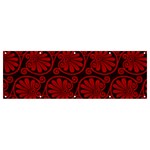 Red Floral Pattern Floral Greek Ornaments Banner and Sign 12  x 4 