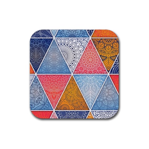 Texture With Triangles Rubber Coaster (Square) from ZippyPress Front