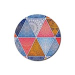 Texture With Triangles Rubber Coaster (Round)