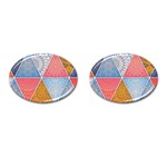 Texture With Triangles Cufflinks (Oval)